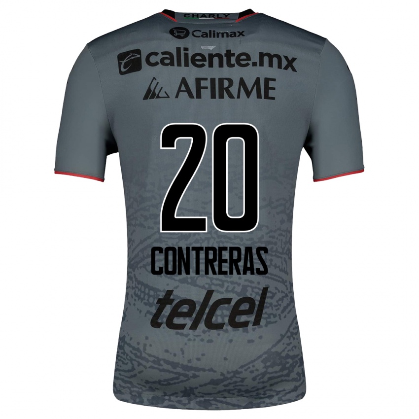 Kinder Francisco Contreras #20 Grau Auswärtstrikot Trikot 2023/24 T-Shirt Belgien