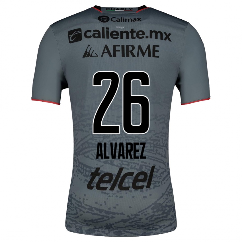 Kinder Efraín Álvarez #26 Grau Auswärtstrikot Trikot 2023/24 T-Shirt Belgien