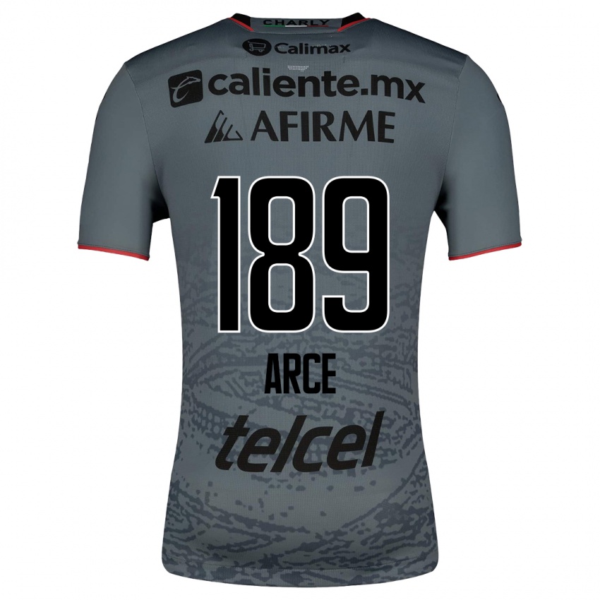 Enfant Maillot Diego Arce #189 Gris Tenues Extérieur 2023/24 T-Shirt Belgique