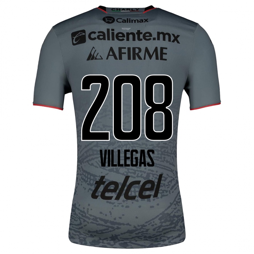 Enfant Maillot Óscar Villegas #208 Gris Tenues Extérieur 2023/24 T-Shirt Belgique