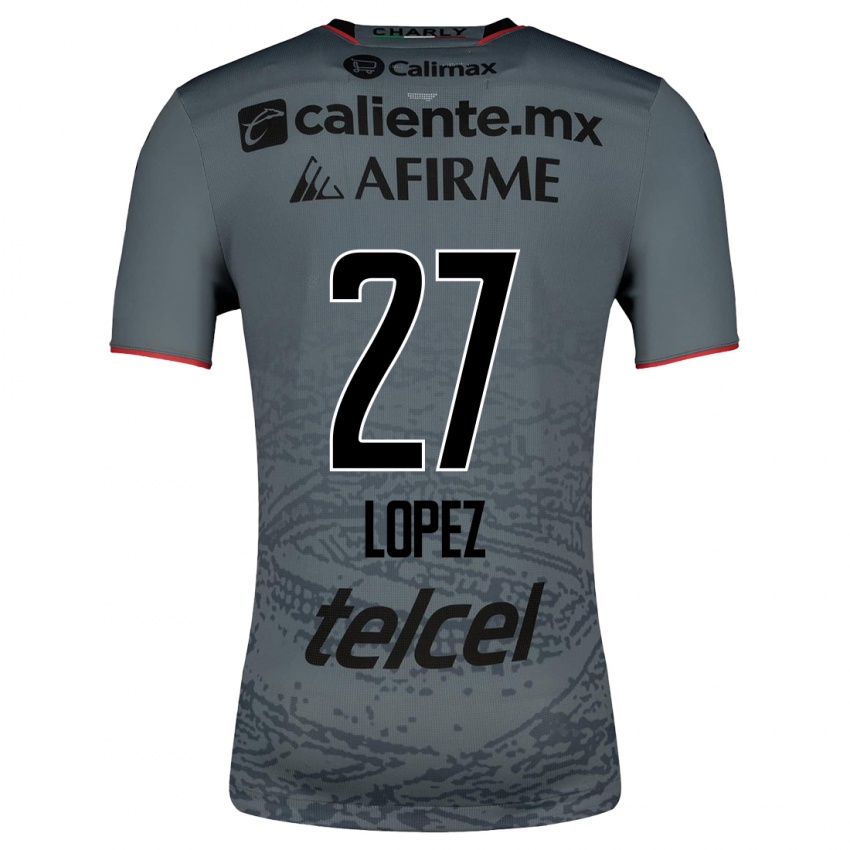 Kinder Victoria López #27 Grau Auswärtstrikot Trikot 2023/24 T-Shirt Belgien