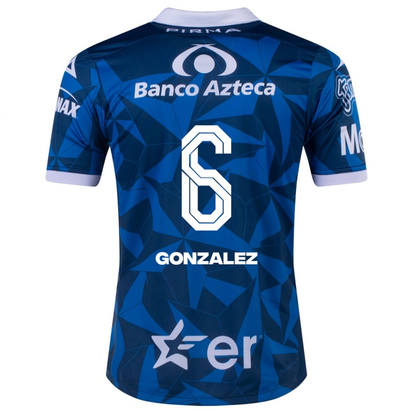 Kinder Pablo González #6 Blau Auswärtstrikot Trikot 2023/24 T-Shirt Belgien