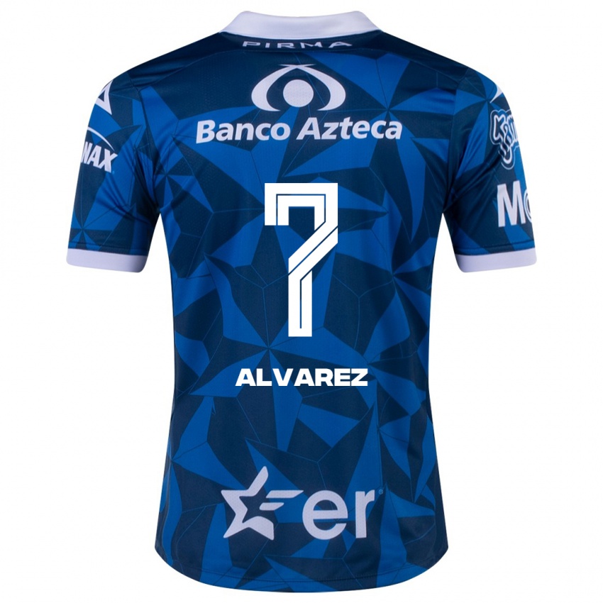 Kinder Daniel Álvarez #7 Blau Auswärtstrikot Trikot 2023/24 T-Shirt Belgien
