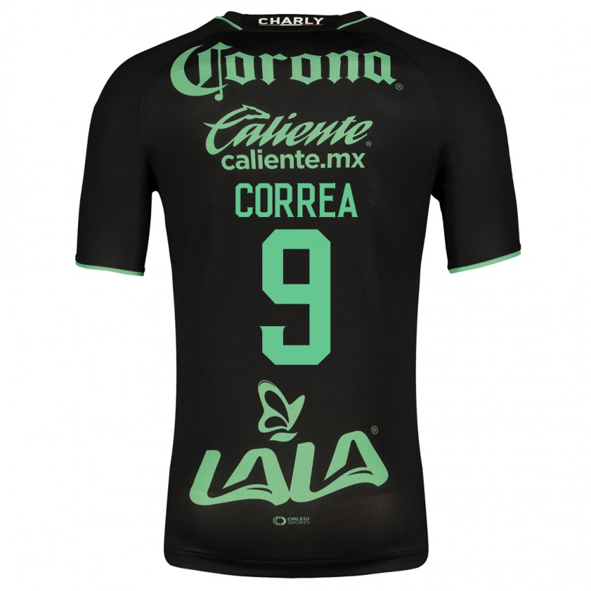 Kinder Javier Correa #9 Schwarz Auswärtstrikot Trikot 2023/24 T-Shirt Belgien