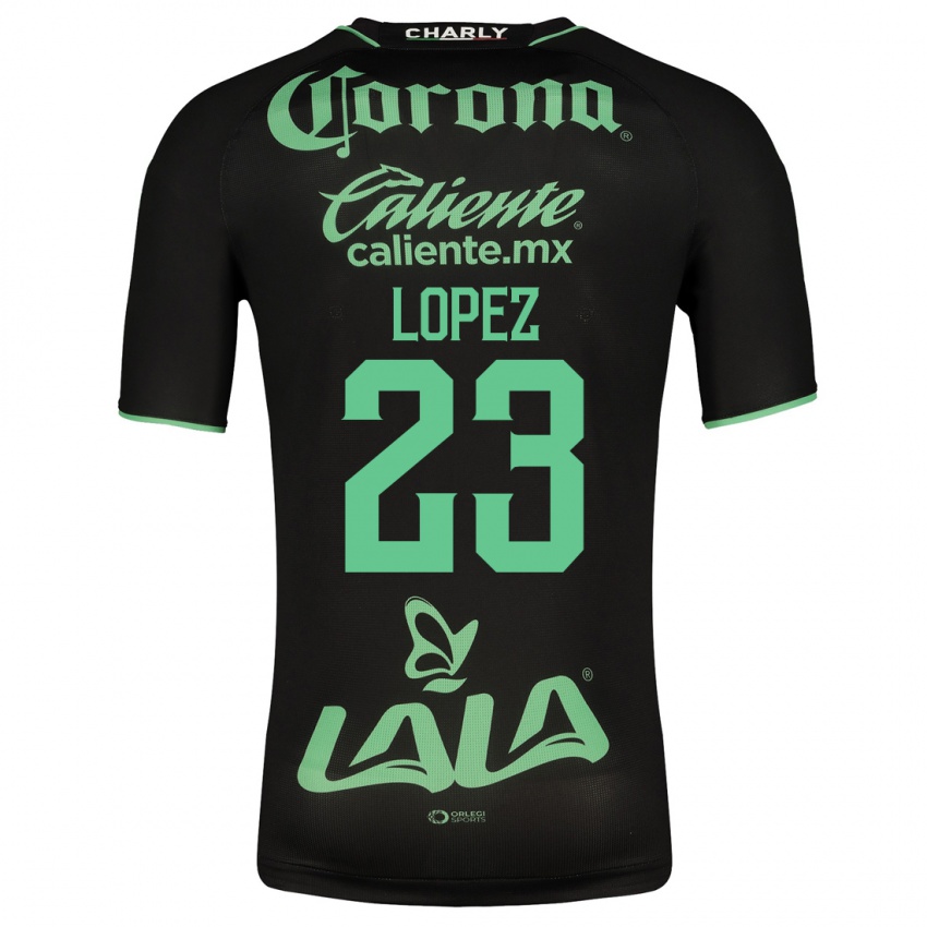 Kinder Raúl López #23 Schwarz Auswärtstrikot Trikot 2023/24 T-Shirt Belgien