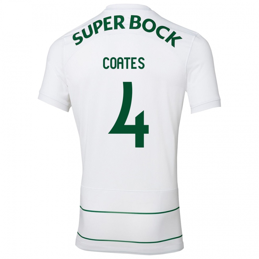 Kinder Sebastián Coates #4 Weiß Auswärtstrikot Trikot 2023/24 T-Shirt Belgien