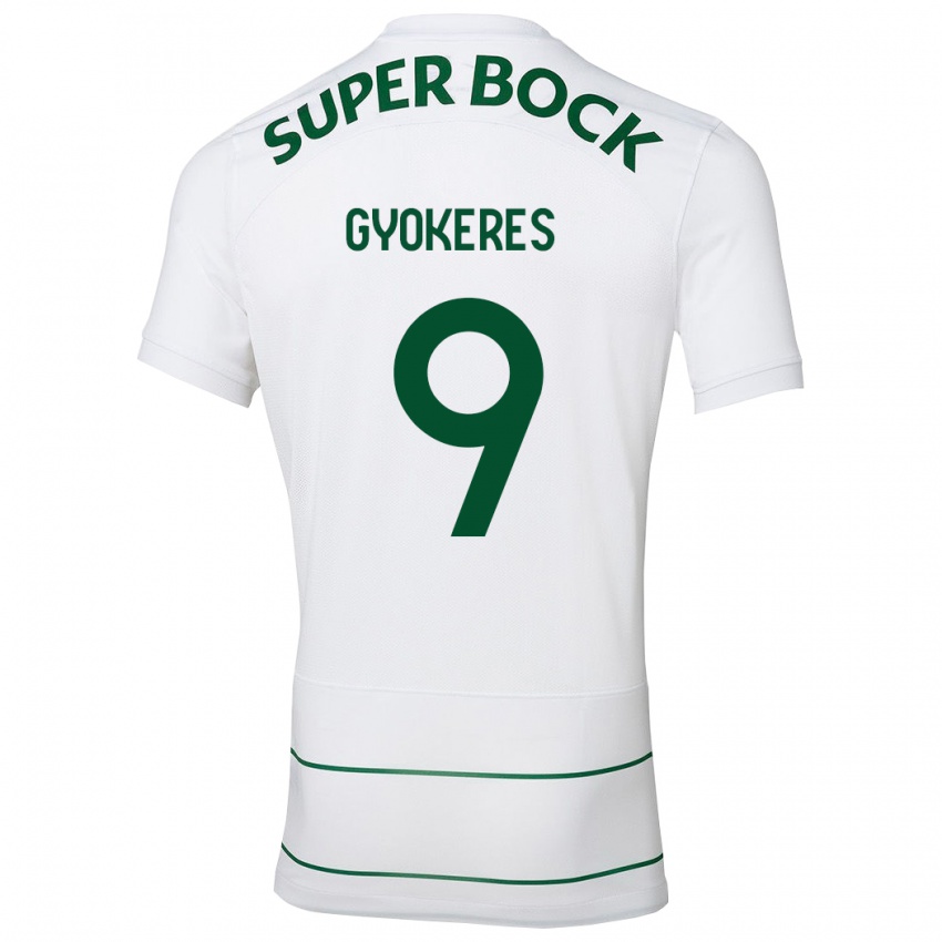Kinderen Viktor Gyökeres #9 Wit Uitshirt Uittenue 2023/24 T-Shirt België