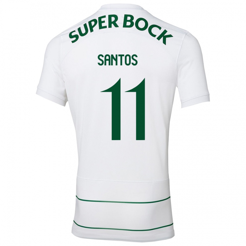 Kinder Nuno Santos #11 Weiß Auswärtstrikot Trikot 2023/24 T-Shirt Belgien