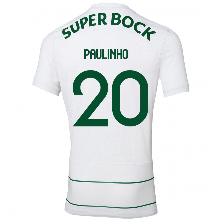 Enfant Maillot Paulinho #20 Blanc Tenues Extérieur 2023/24 T-Shirt Belgique