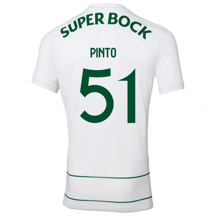 Kinder Diogo Pinto #51 Weiß Auswärtstrikot Trikot 2023/24 T-Shirt Belgien