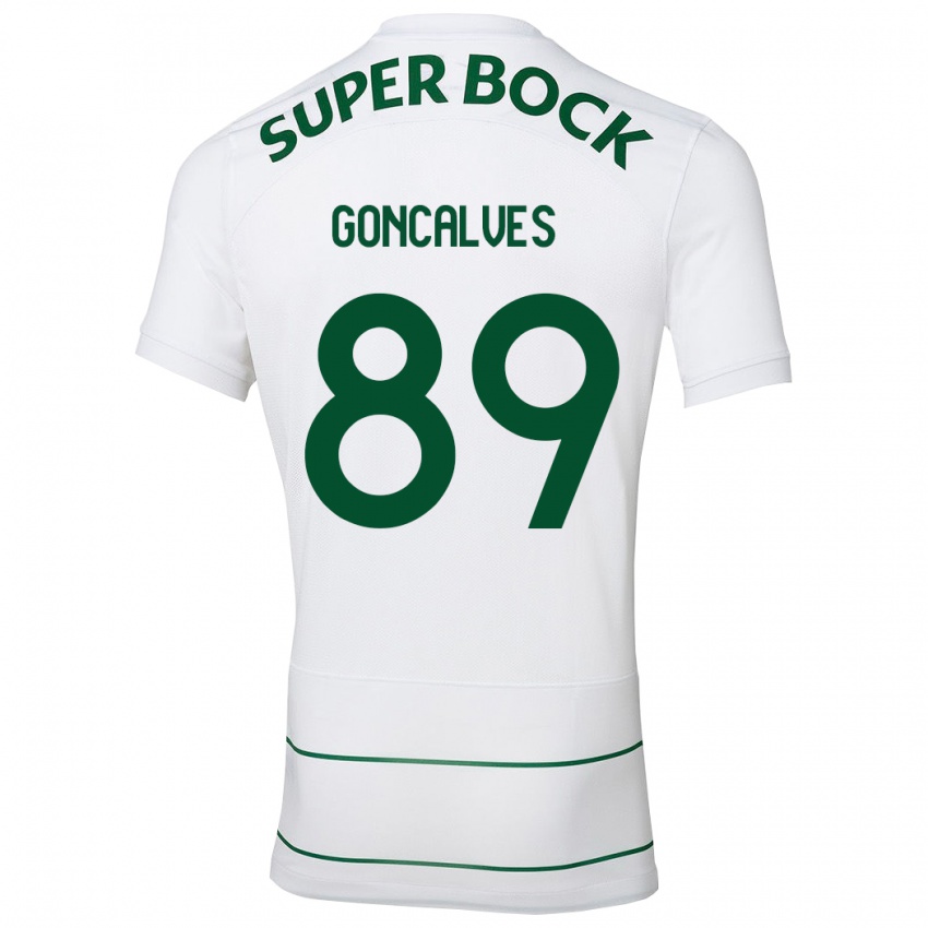 Kinder André Gonçalves #89 Weiß Auswärtstrikot Trikot 2023/24 T-Shirt Belgien