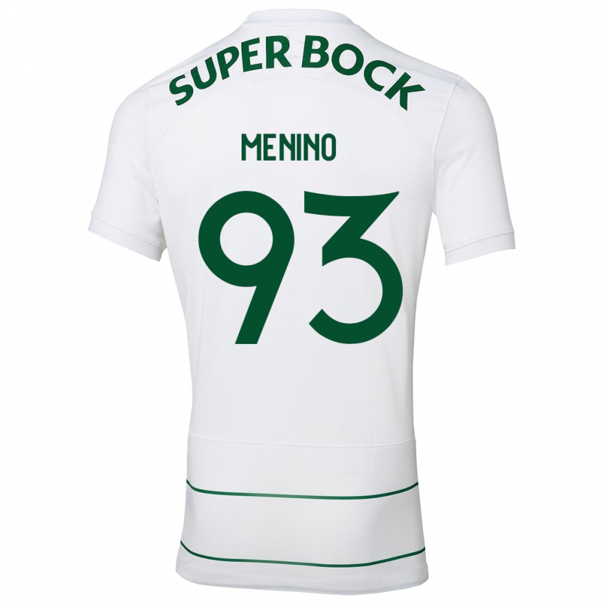 Enfant Maillot Miguel Menino #93 Blanc Tenues Extérieur 2023/24 T-Shirt Belgique