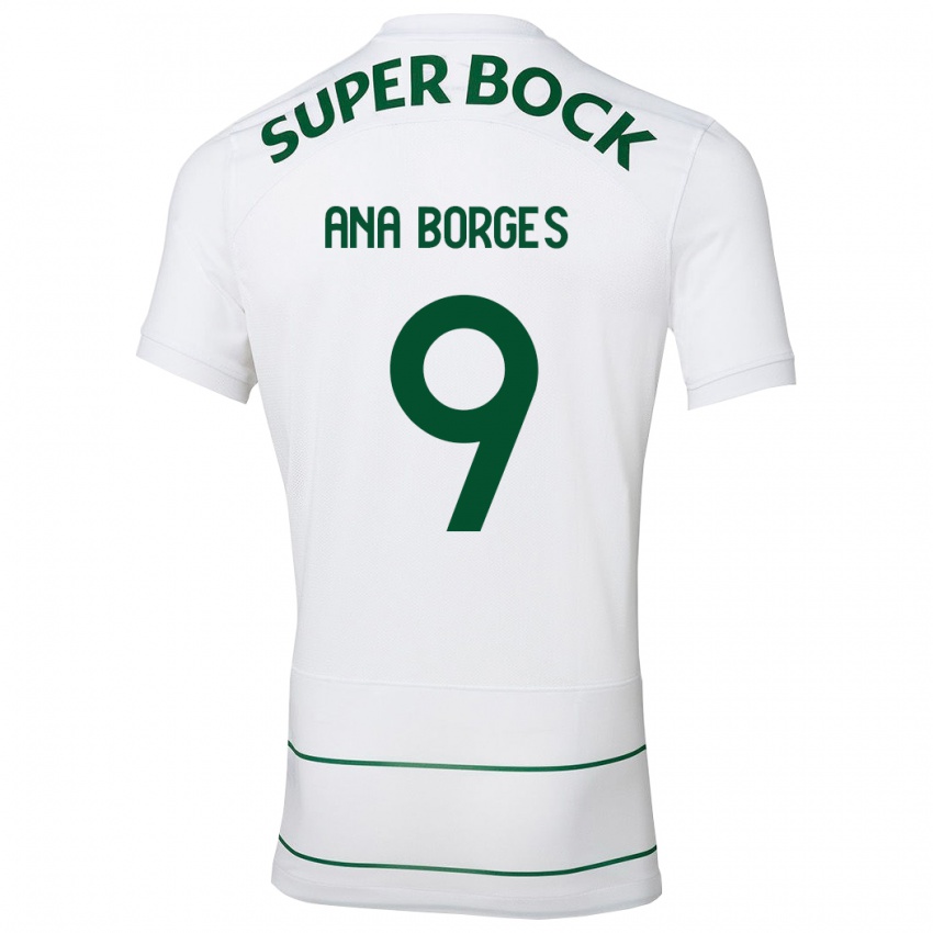 Kinder Ana Catarina Marques Borges #9 Weiß Auswärtstrikot Trikot 2023/24 T-Shirt Belgien