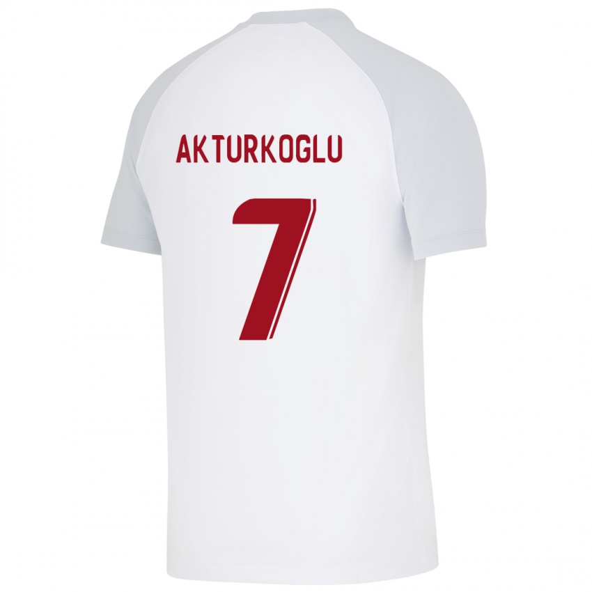 Kinder Kerem Aktürkoğlu #7 Weiß Auswärtstrikot Trikot 2023/24 T-Shirt Belgien