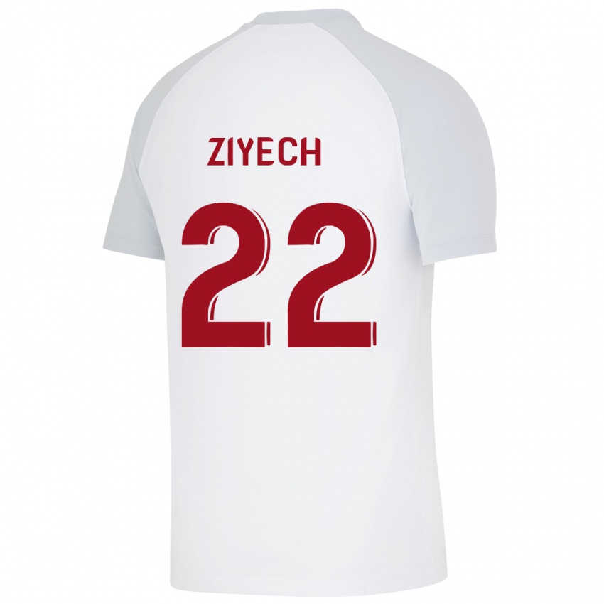 Kinder Hakim Ziyech #22 Weiß Auswärtstrikot Trikot 2023/24 T-Shirt Belgien