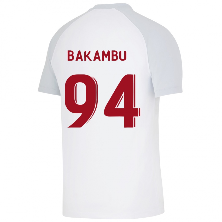 Kinder Cedric Bakambu #94 Weiß Auswärtstrikot Trikot 2023/24 T-Shirt Belgien