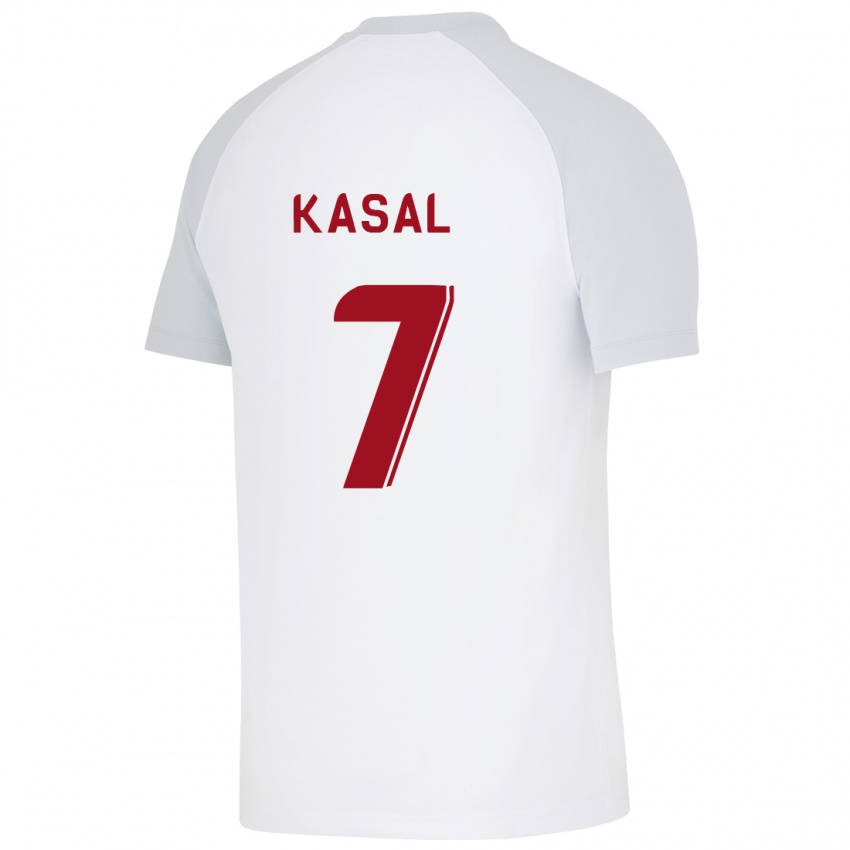 Kinder Yasin Kasal #7 Weiß Auswärtstrikot Trikot 2023/24 T-Shirt Belgien