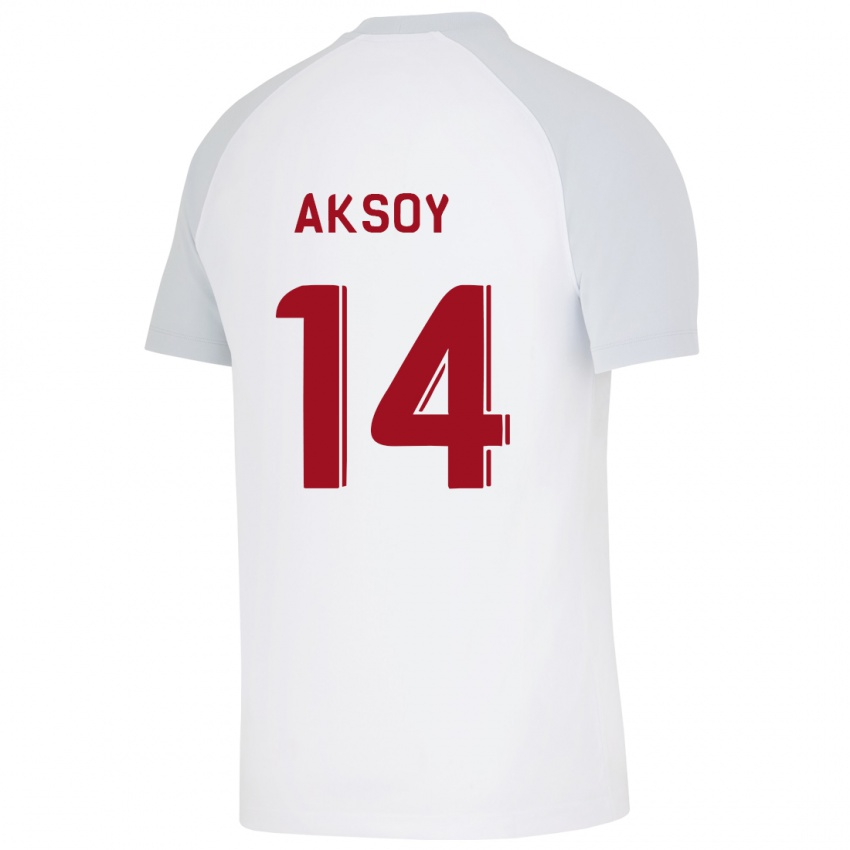 Kinder Berkan Aksoy #14 Weiß Auswärtstrikot Trikot 2023/24 T-Shirt Belgien