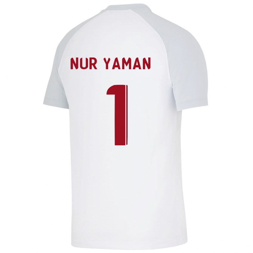 Kinder Gamze Nur Yaman #1 Weiß Auswärtstrikot Trikot 2023/24 T-Shirt Belgien