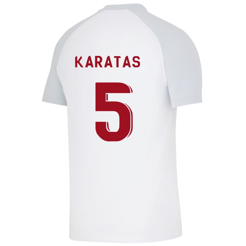 Kinder Eda Karataş #5 Weiß Auswärtstrikot Trikot 2023/24 T-Shirt Belgien