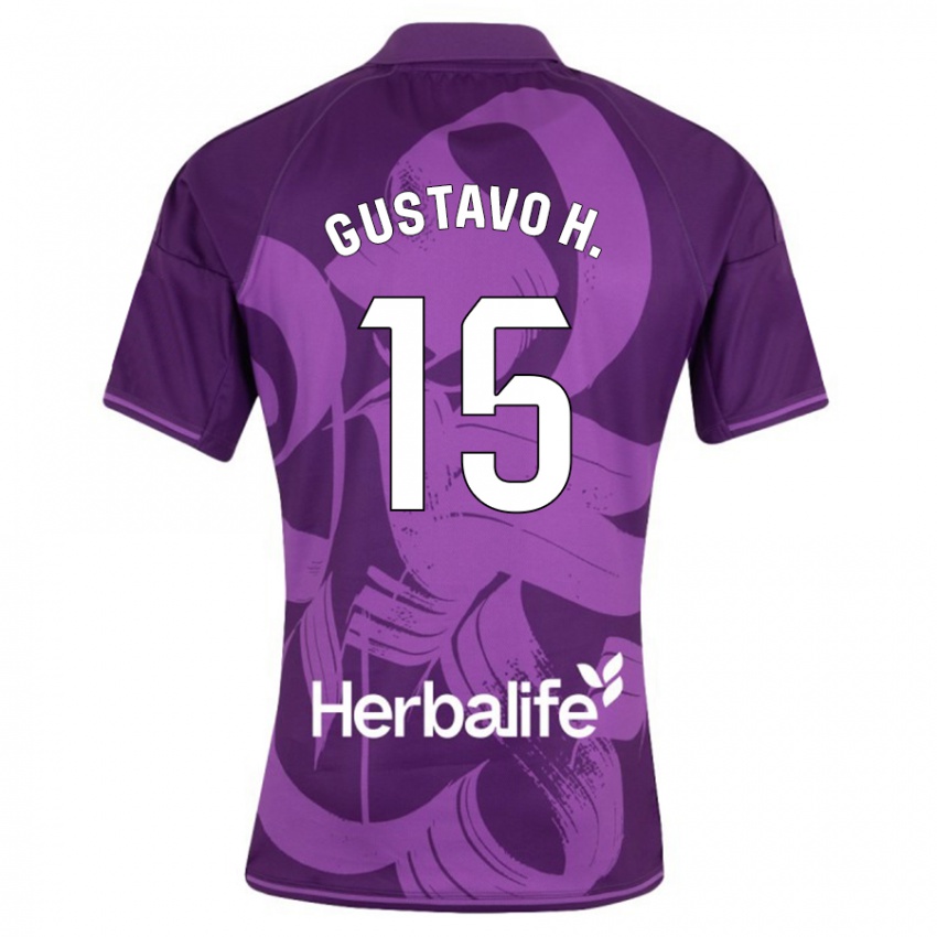 Kinder Gustavo Henrique #15 Violett Auswärtstrikot Trikot 2023/24 T-Shirt Belgien
