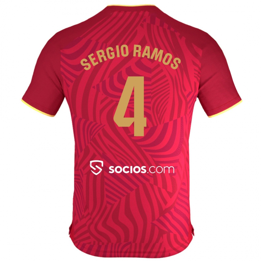 Enfant Maillot Sergio Ramos #4 Rouge Tenues Extérieur 2023/24 T-Shirt Belgique