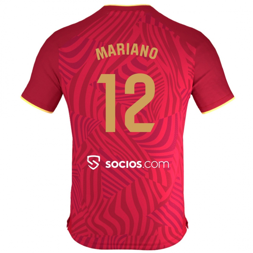Kinder Mariano Diaz #12 Rot Auswärtstrikot Trikot 2023/24 T-Shirt Belgien