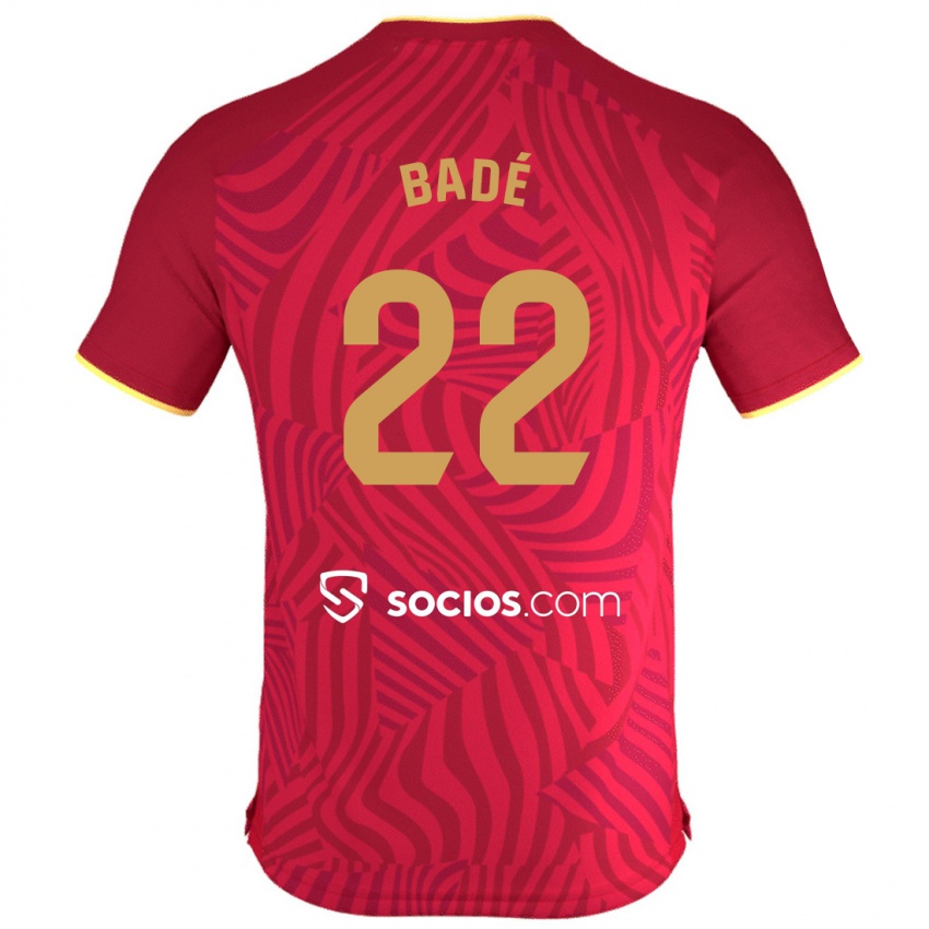 Kinder Loïc Badé #22 Rot Auswärtstrikot Trikot 2023/24 T-Shirt Belgien