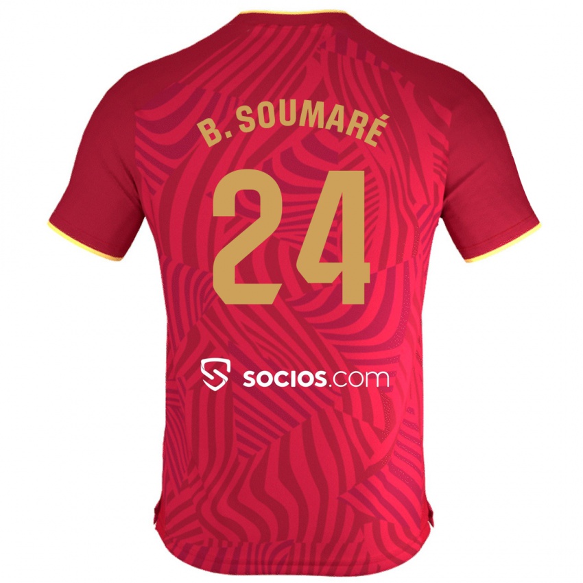 Kinder Boubakary Soumaré #24 Rot Auswärtstrikot Trikot 2023/24 T-Shirt Belgien