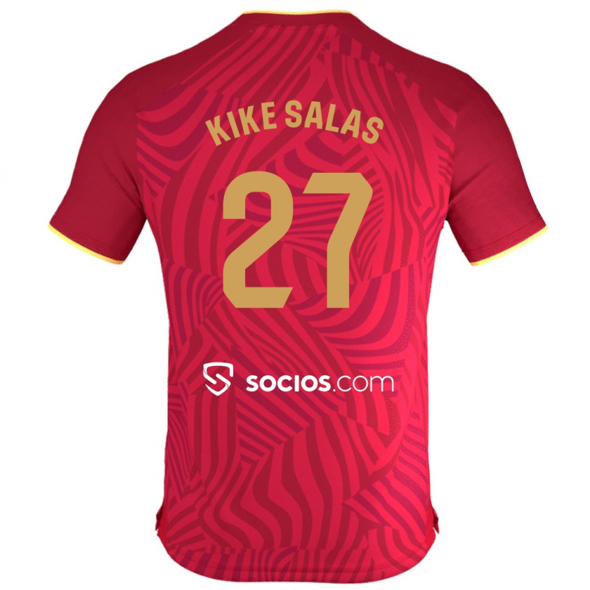 Kinder Kike Salas #27 Rot Auswärtstrikot Trikot 2023/24 T-Shirt Belgien