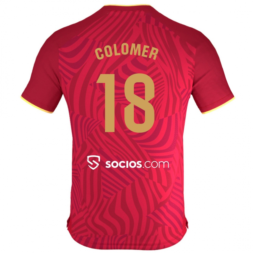 Kinder Carlos Colomer #18 Rot Auswärtstrikot Trikot 2023/24 T-Shirt Belgien