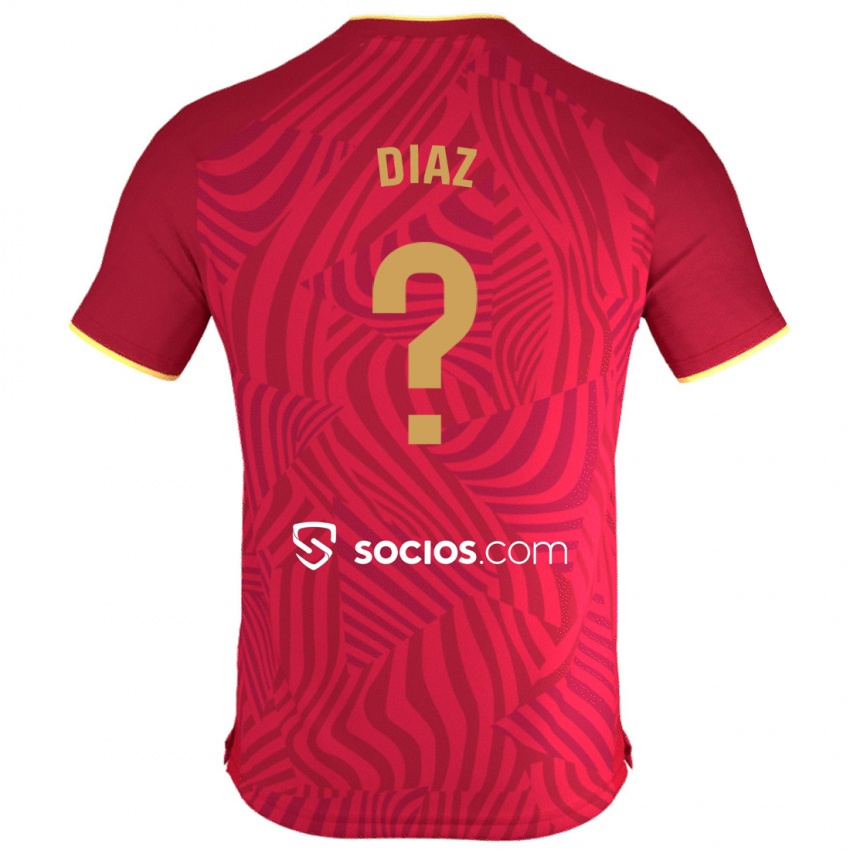 Kinder Álvaro Díaz #0 Rot Auswärtstrikot Trikot 2023/24 T-Shirt Belgien