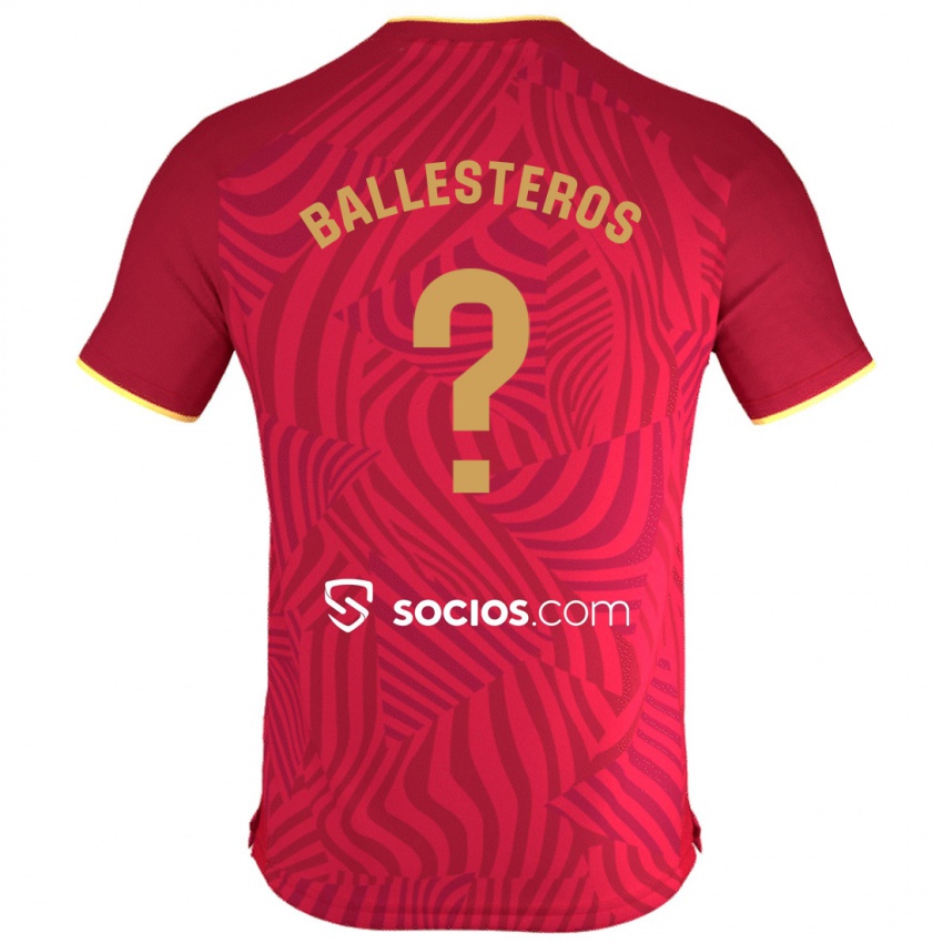 Kinder Gonzalo Ballesteros #0 Rot Auswärtstrikot Trikot 2023/24 T-Shirt Belgien