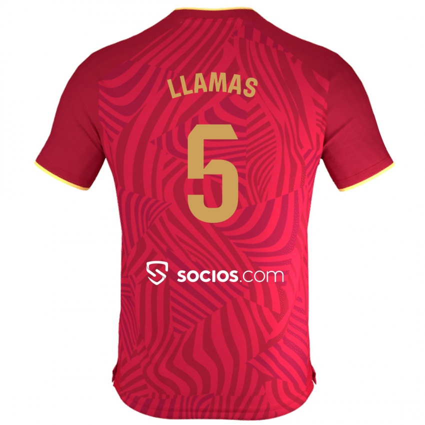 Kinder Eva Llamas Hernández #5 Rot Auswärtstrikot Trikot 2023/24 T-Shirt Belgien