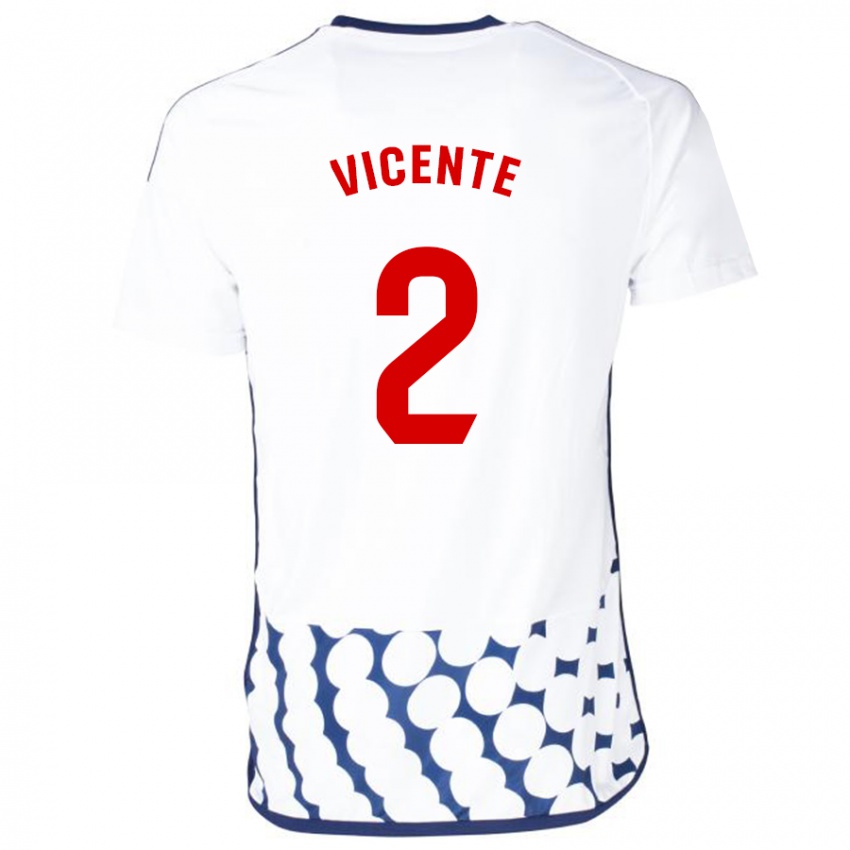 Enfant Maillot David Vicente #2 Blanc Tenues Extérieur 2023/24 T-Shirt Belgique