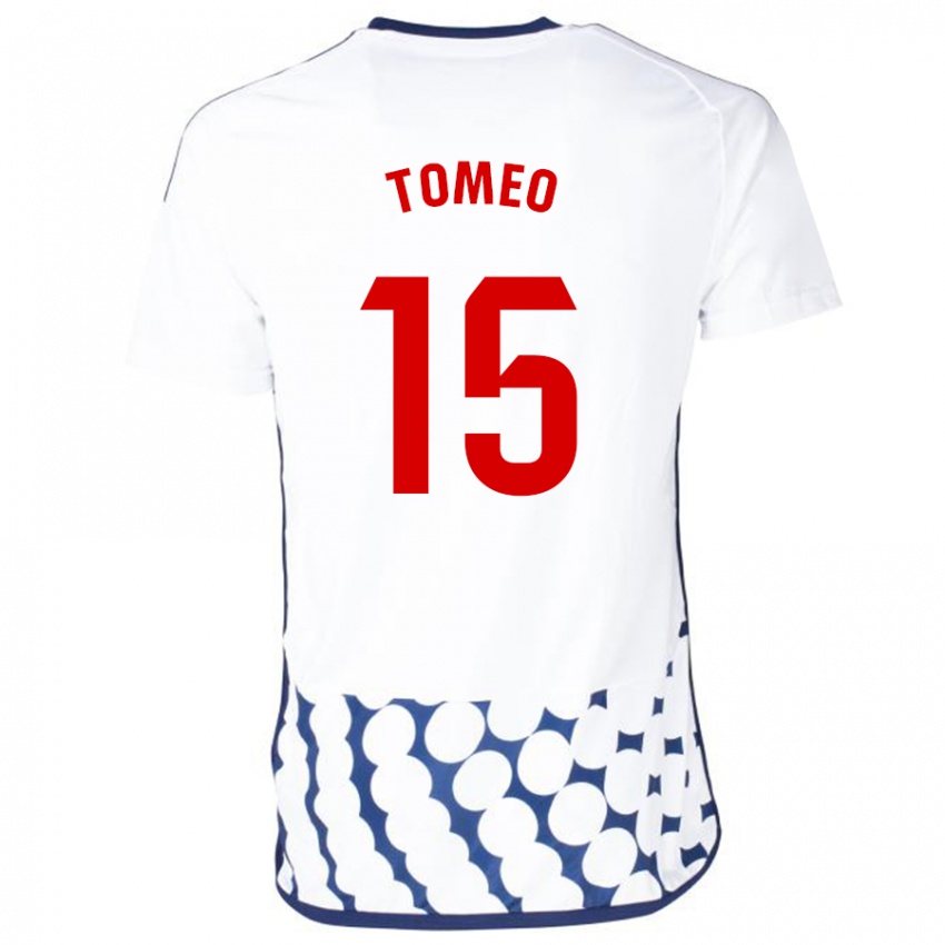 Kinder Pablo Tomeo #15 Weiß Auswärtstrikot Trikot 2023/24 T-Shirt Belgien