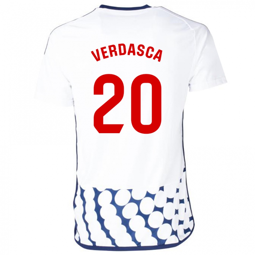 Enfant Maillot Diogo Verdasca #20 Blanc Tenues Extérieur 2023/24 T-Shirt Belgique