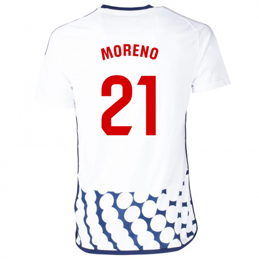 Kinder Diego Moreno #21 Weiß Auswärtstrikot Trikot 2023/24 T-Shirt Belgien