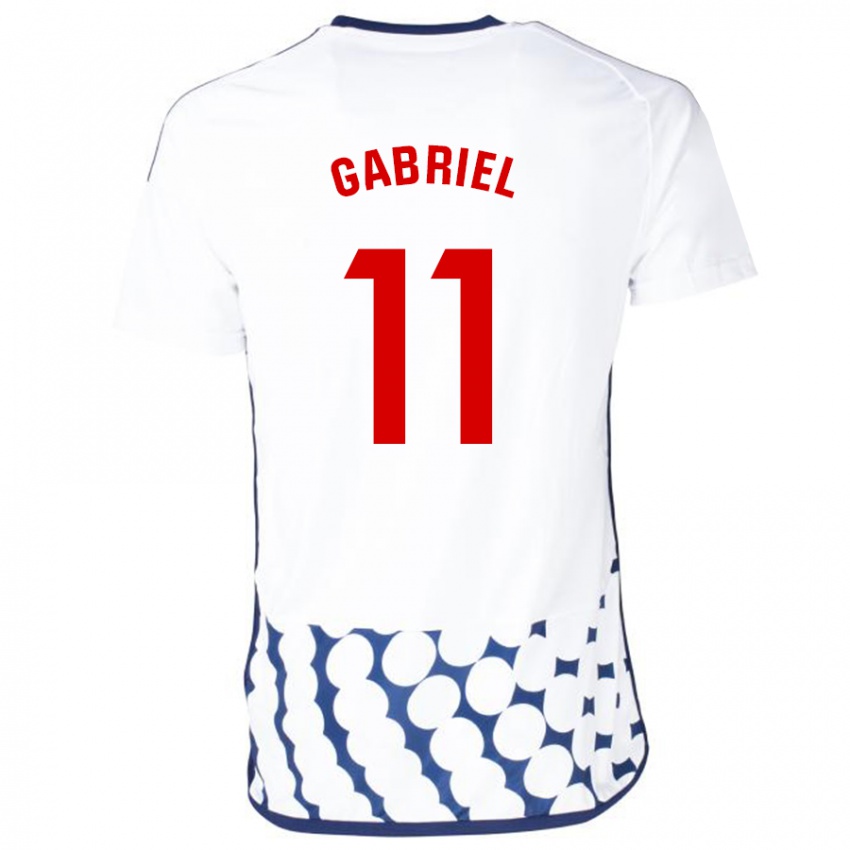 Enfant Maillot Sergio Gabriel #11 Blanc Tenues Extérieur 2023/24 T-Shirt Belgique