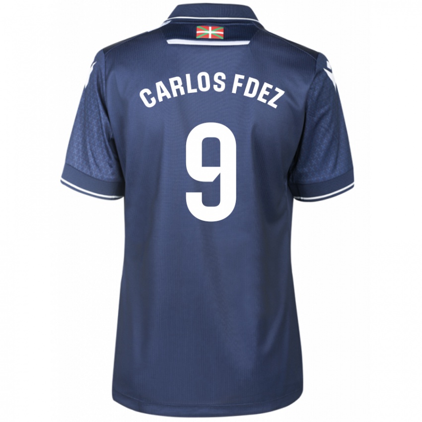 Kinderen Carlos Fernández #9 Marine Uitshirt Uittenue 2023/24 T-Shirt België