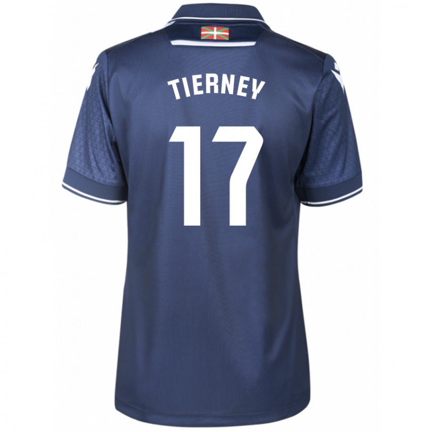 Kinderen Kieran Tierney #17 Marine Uitshirt Uittenue 2023/24 T-Shirt België