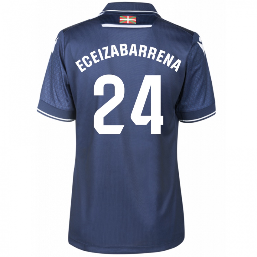 Kinderen Jon Eceizabarrena #24 Marine Uitshirt Uittenue 2023/24 T-Shirt België