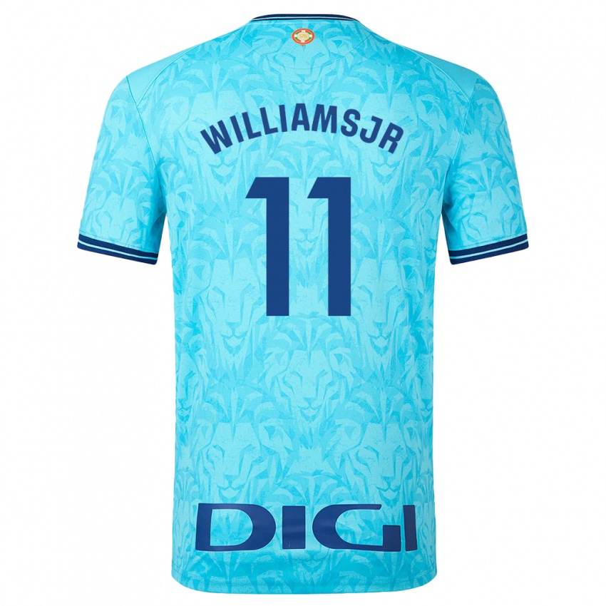 Enfant Maillot Nico Williams #11 Bleu Ciel Tenues Extérieur 2023/24 T-Shirt Belgique