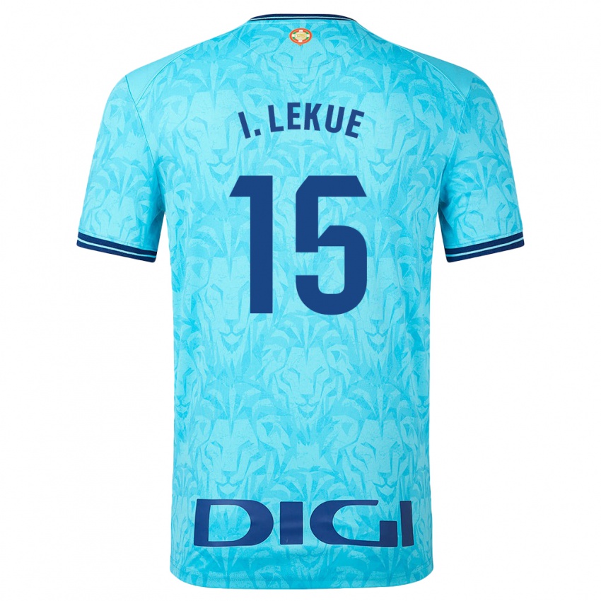 Kinder Iñigo Lekue #15 Himmelblau Auswärtstrikot Trikot 2023/24 T-Shirt Belgien