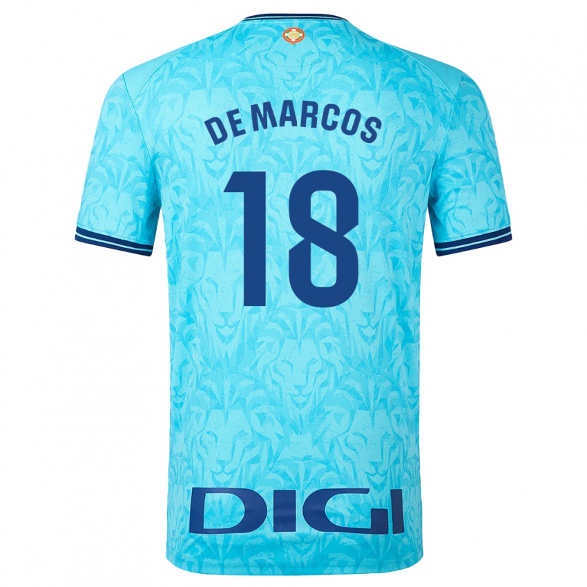 Kinder Óscar De Marcos #18 Himmelblau Auswärtstrikot Trikot 2023/24 T-Shirt Belgien