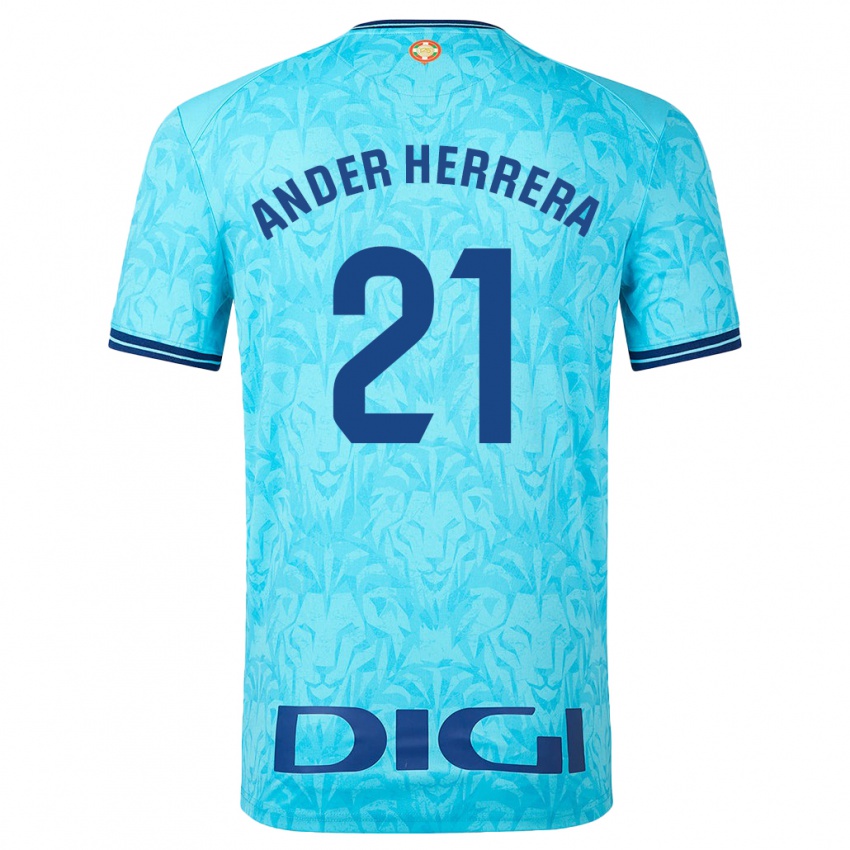 Kinder Ander Herrera #21 Himmelblau Auswärtstrikot Trikot 2023/24 T-Shirt Belgien