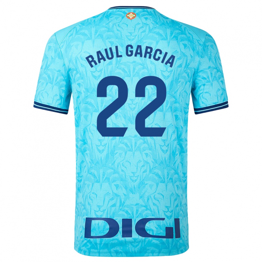 Kinder Raúl García #22 Himmelblau Auswärtstrikot Trikot 2023/24 T-Shirt Belgien