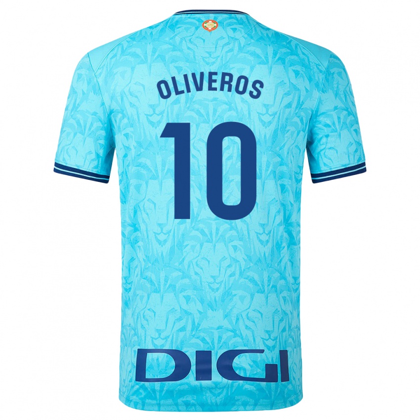 Enfant Maillot Aimar Oliveros #10 Bleu Ciel Tenues Extérieur 2023/24 T-Shirt Belgique