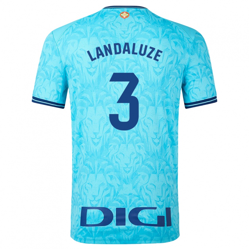 Enfant Maillot Naia Landaluze Marquínez #3 Bleu Ciel Tenues Extérieur 2023/24 T-Shirt Belgique