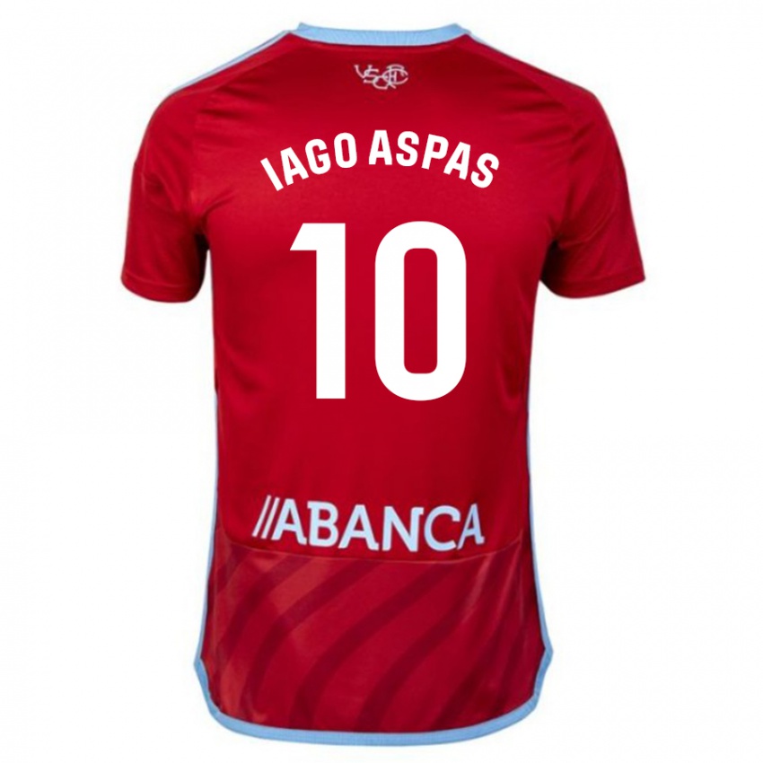 Kinder Iago Aspas #10 Rot Auswärtstrikot Trikot 2023/24 T-Shirt Belgien